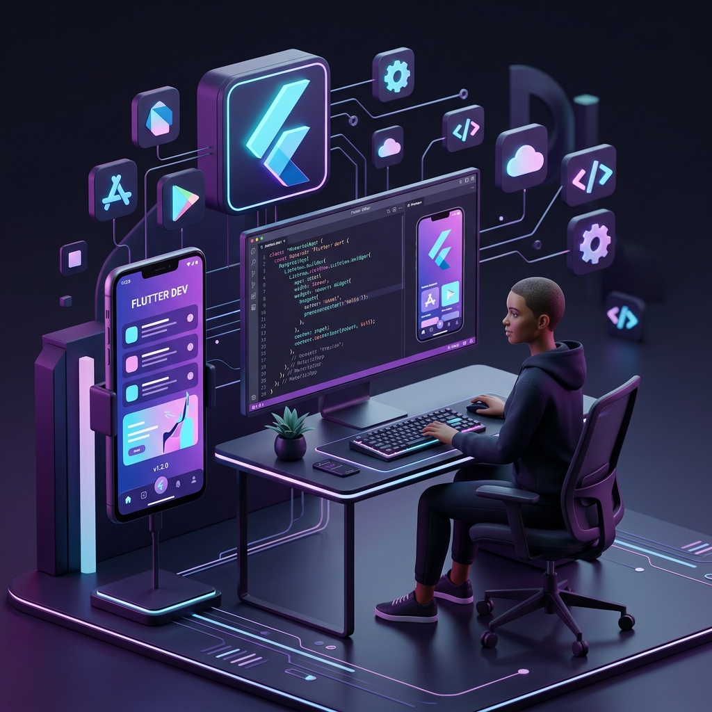 Flutter Developer Illustration